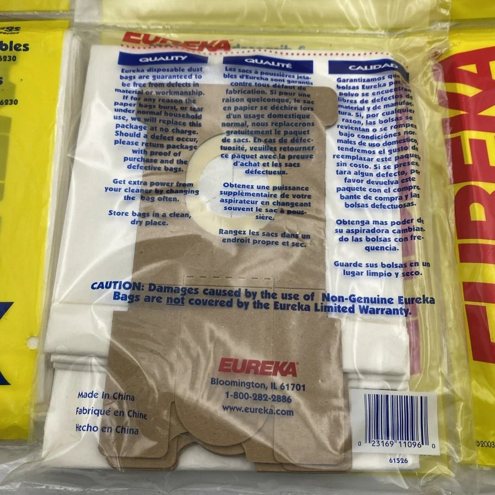 Eureka Vacuum bags Style DX 6‎ Pack Lot Containing 3 Bags Each